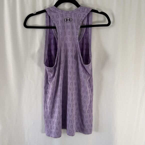 Under Armour Tank Top Women's Small Purple Racerback Sleeveless Logo Print - Picture 8 of 8